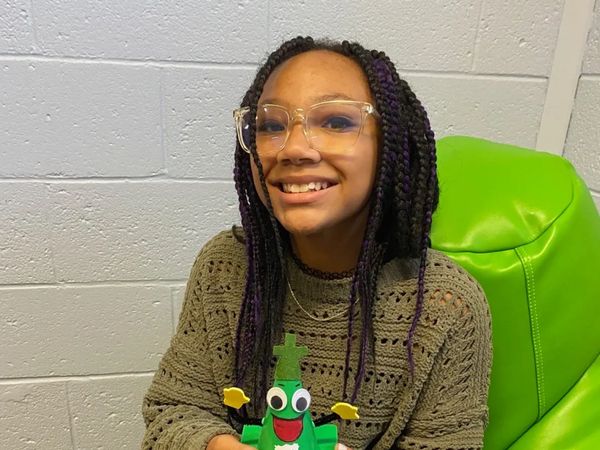 Kaylee and our mascot Frankie