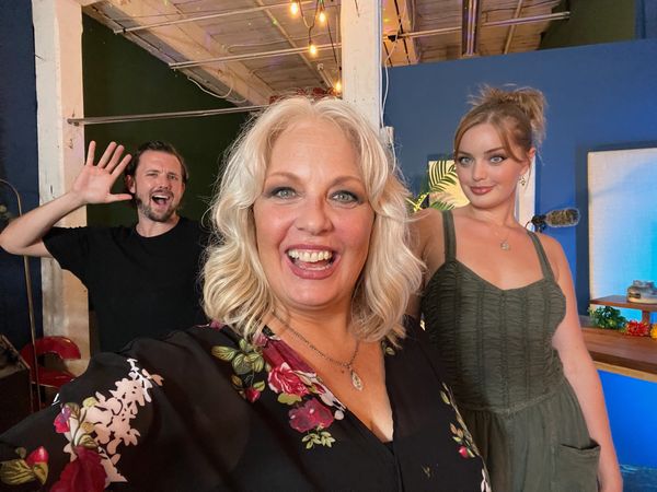 Charlie's Angels moment with guests, Chaz Bademan and Brooke Storms.