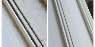 When you do a deep clean with us, we clean your windows and sills! The sill above is moderately dirt