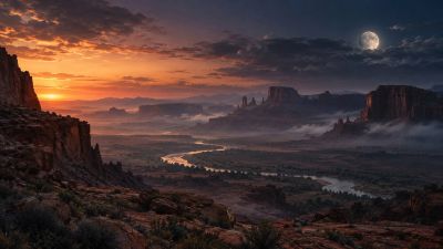 Sun setting in Sedona, Arizona