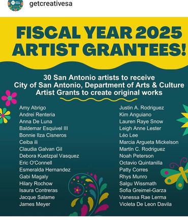 Fy25 City of San Antonio Artist Grantee Recipient