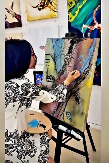 Creating at a live art event with the SAAC Collective.