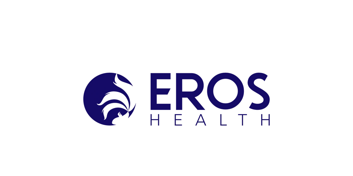 blue Eros Health logo with the betta fish