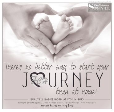 Cover page to Babies Born page extracted from the hospitals yearly newspaper insert.