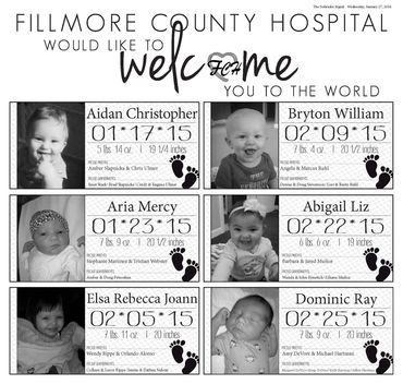 Babies Born page extracted from the hospitals yearly newspaper insert.