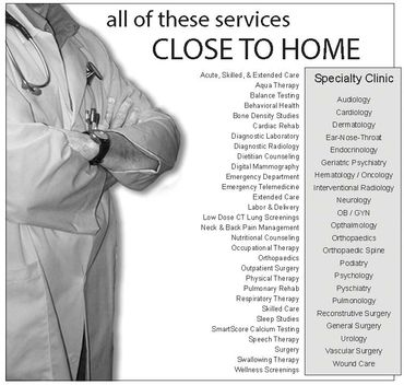 Services layout page extracted from the yearly Babies Born at Fillmore County Hospital.