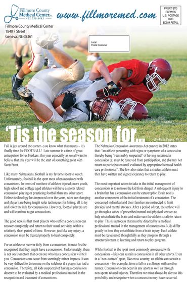 Fillmore County Medical Center monthly newsletter.