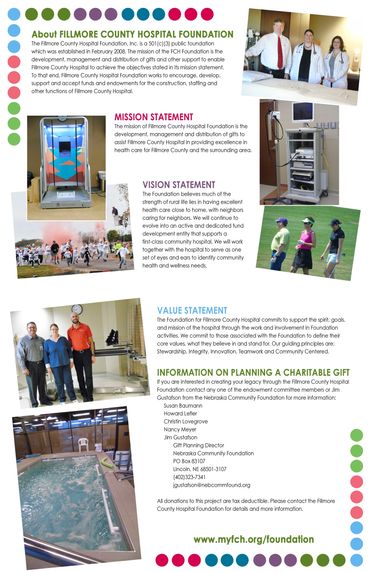 A page taken from Fillmore County Hospital's year calendar to market their services and offerings.