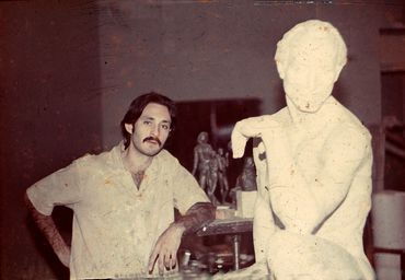 Sculptor Tomas Oliva, year 1983, while studying at Kyiv State Institute of Art.