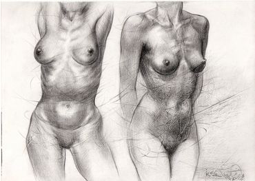 Drawing by Sculptor Tomas Oliva "Dripping Beauty II" (study) 2006, from Dripping Beauty Series.