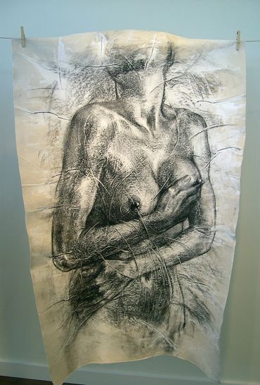 "Dripping Beauty I" 2006, from Dripping Beauty Series, charcoal on canvas