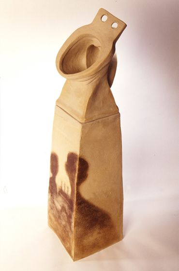 Forward Looking (Futuro Luminoso) 2003, stoneware, 45" x 12" x 13"
