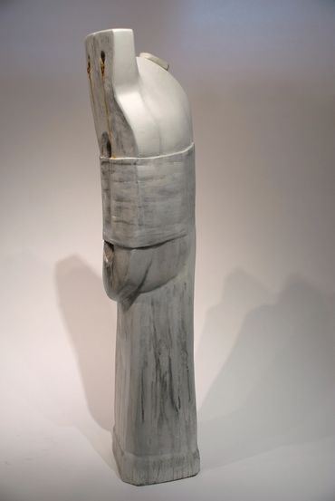 The Silence of the Sirens 2007, painted wood-steel-epoxy resin, 47" x 11" x 12" 

