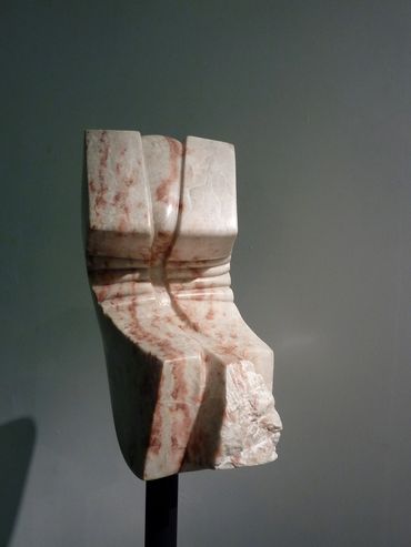 "Protoforma" (detail) 2010 alabaster-steel, 69" x 15" x 12"