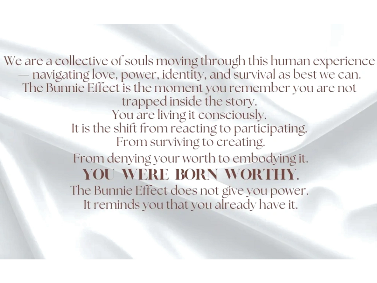 Inspirational text about embracing worth and conscious living.