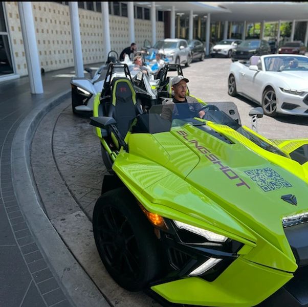 Delivery to the hotels with happy customers on South Beach, Florida.