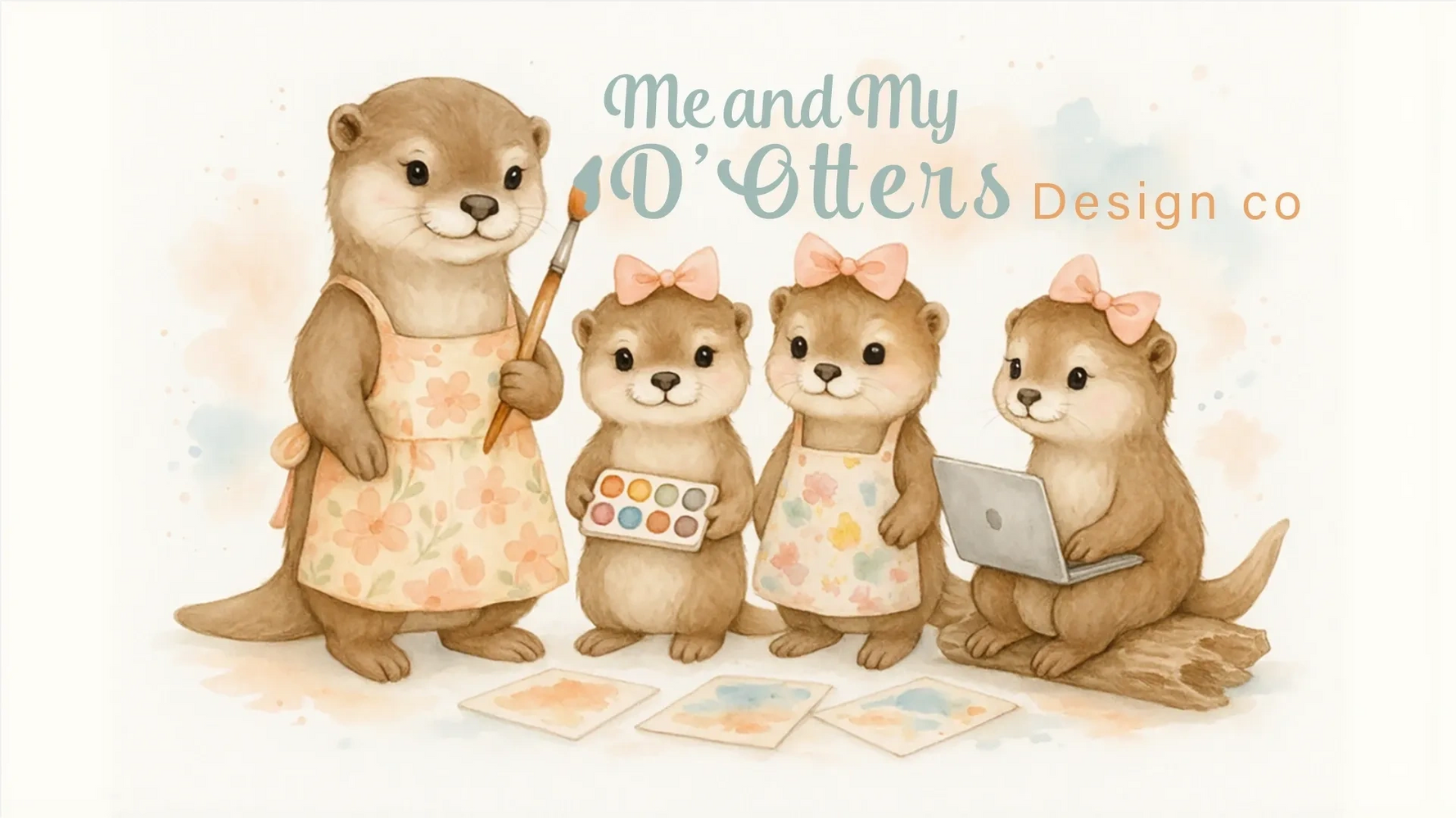 Me and My D'Otters (Cute Otters) Design Co POD, KDP, Canva, Clip Art