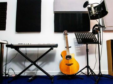 Our recording space and some of available instruments at Production Room Recording Studio.