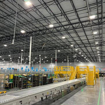 Warehouse industrial lighting and equipment wiring