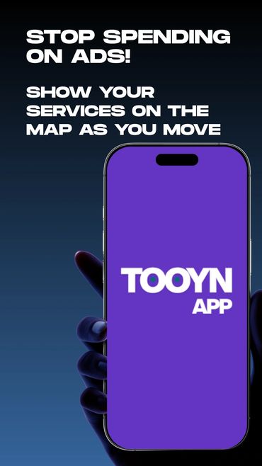 TOOYN app promotes mobile service visibility on maps instead of traditional ads.