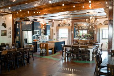 Interior of The Casita Hall affordable venue at Azle Deer Cove.