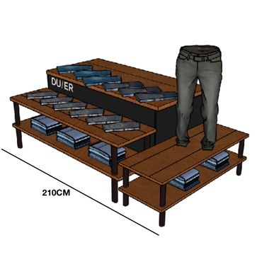Concept design of DUER merchandise display for retail designed by Rebuild Events.