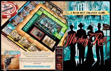 Whiskey Row Board Game, Prescott, AZ. JULIE TRAINOR GRAPHIC DESIGNER, PEREGRINE BOOK COMPANY
