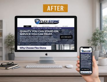 After website redesign for Flex-Stone Coating Systems featuring modern layout, improved branding, an