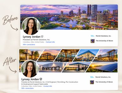 Executive LinkedIn branding designed to strengthen leadership visibility, align with the Permit Solu