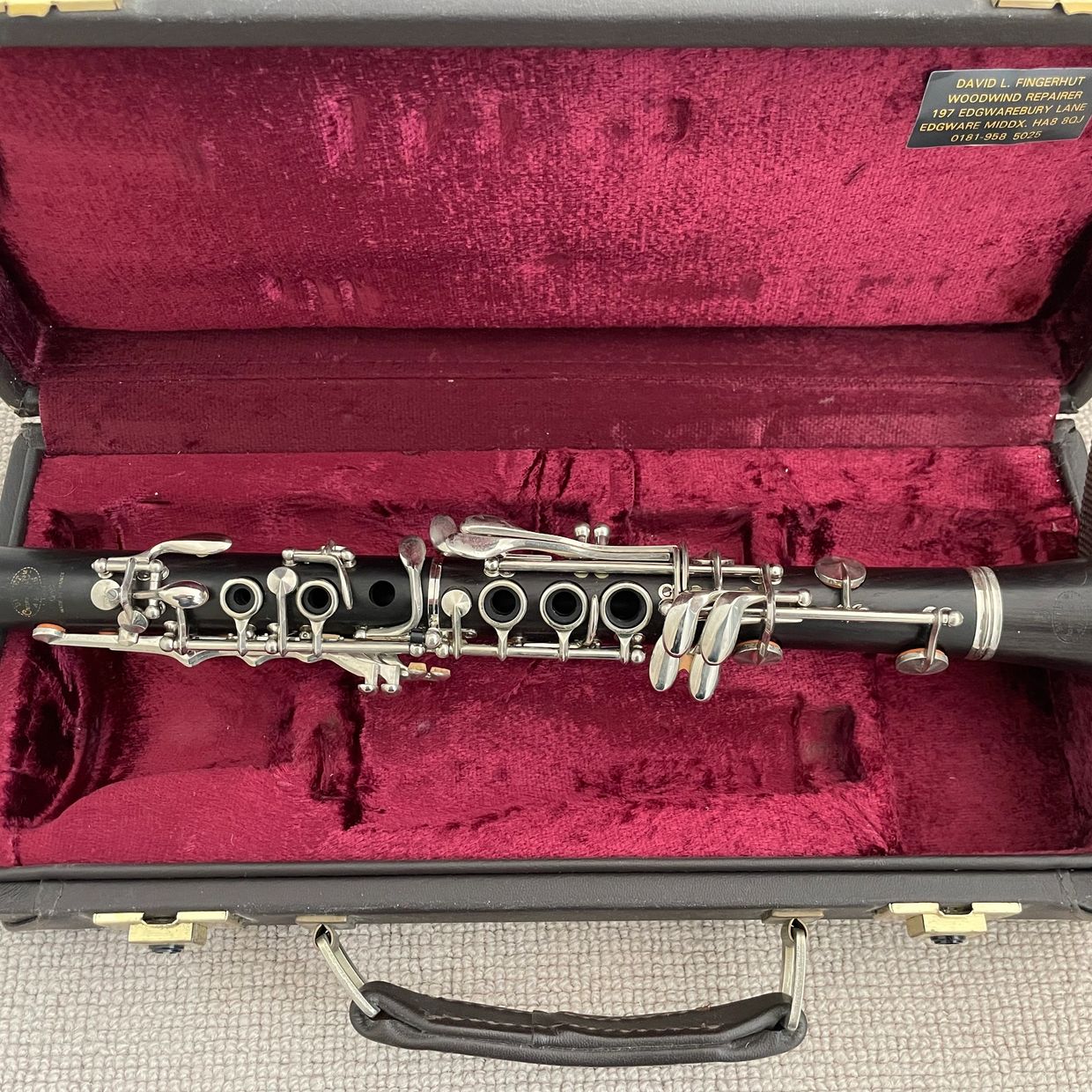 Clarinet in a red velvet-lined case.