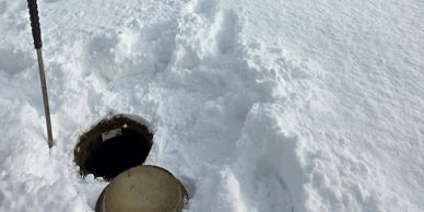 Locating a septic tank in Michiana during the winter.