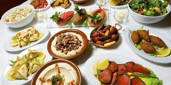 Hummus, Tabbouleh, Baba Ghanouj, Hummus, Kibbeh, Grape Leaves, Shawarma, Kebab, Fattoush, Sfiha