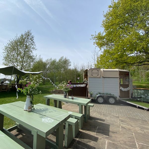 Horsebox bar at Higher Holcombe, Devon