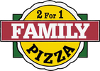 2 for 1 Family Pizza Logo