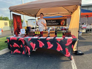 Austin helping get things set up in Culpeper.