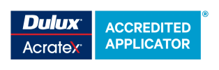 Dulux Acratex Accredited Applicator logo in blue and white.