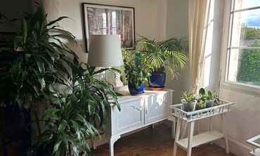 A formal dining room leads into the grand salon