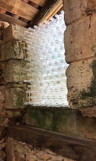 The potting shed window made with friends empties