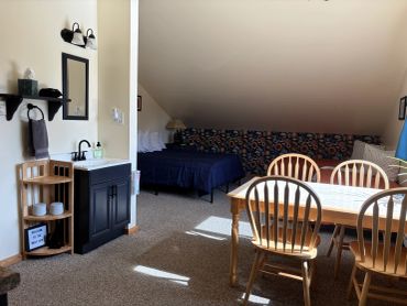 Wolf Den Dining Area for sharing a meal or having a game night.