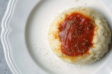 Shaped purée pasta spaghetti scoop IDDSI