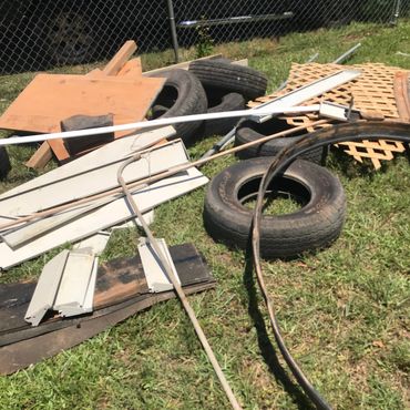 Full truck load of construction debris