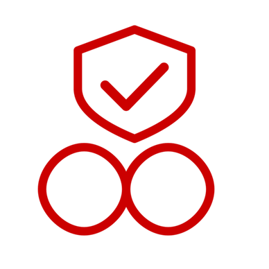 Shield with checkmark and infinity loop: secure DevSecOps lifecycle automation.