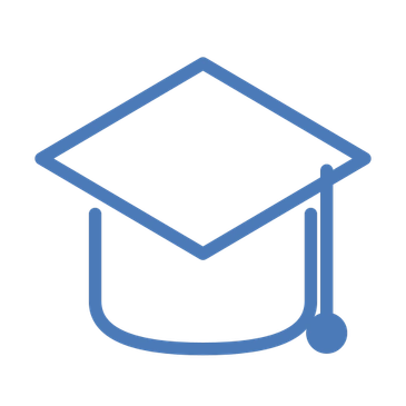 Icon: Education represented by graduation cap