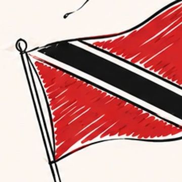 Illustration of the Trinidad and Tobago flag.