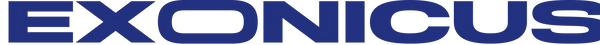 Logo of Exonicus in bold blue letters.