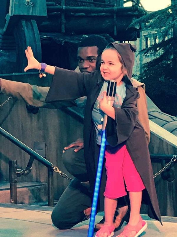 Evie using the Force during Star Wars Jedi Training at Disney's Hollywood Studios