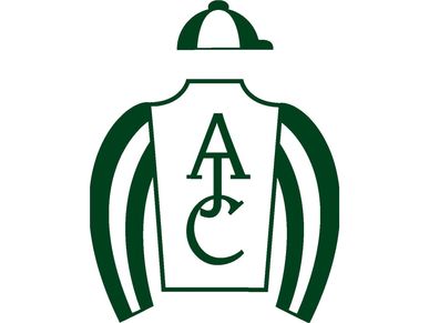Green and white jockey silks with letters AJC.