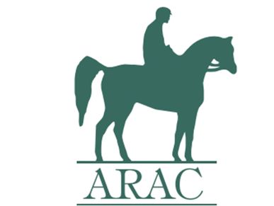 Silhouette logo of a person riding a horse with 'ARAC' text below.