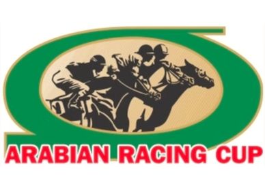 Logo featuring horse racing with 'Arabian Racing Cup' text.