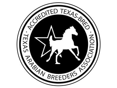 Seal of the Texas Arabian Breeders Association with a horse and star.